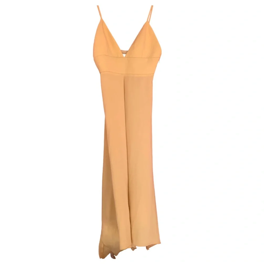 MOSCHINO BOUTIQUE Pastel Yellow Baby Doll Midi Asymmetrical Dress size 6 - Picture 4 of 13